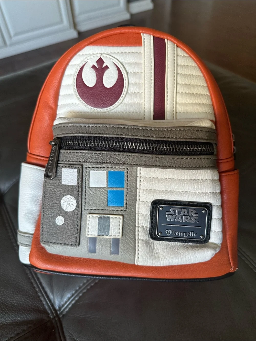 Loungefly Star Wars Rebel Pilot Mini Backpack - Orange, Cream & Gray